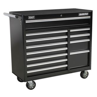 Sealey AP41120B Rollcab 12 Drawer with Ball Bearing Slides Heavy-Duty - Black