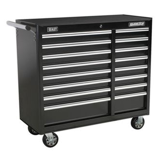 Sealey AP41169B Rollcab 16 Drawer with Ball Bearing Slides Heavy-Duty - Black