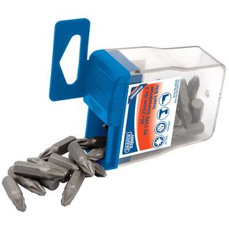 Draper 34220 No.2 PZ TYPE 1/4" Insert Bits in Plastic Storage Case (20 Piece)