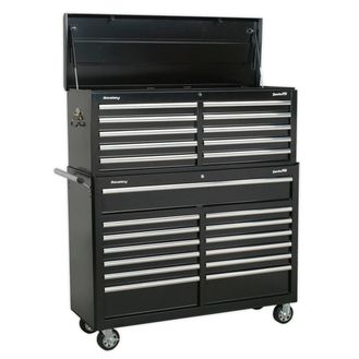 Sealey AP52COMBO2 Tool Chest Combination 23 Drawer with Ball Bearing Slides - Black