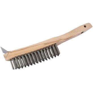 Draper 36176 Heavy Duty 4 Row Wire Scratch Brush with Scraper (310mm)