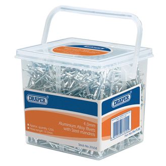 Draper 37658 Tub of 1200 (Approx ) 4.0mm Diameter Blind Rivets