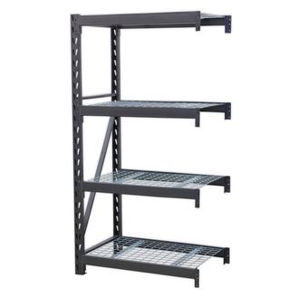 Sealey AP6372E Heavy-Duty Racking Extension Pack with 4 Mesh Shelves 640kg Capacity Per Level