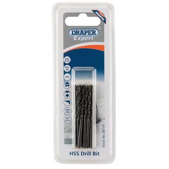 Draper 38719 3.0mm HSS Drills Card Of 10