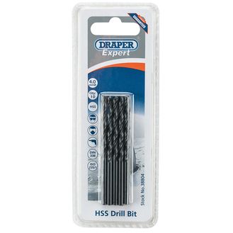 Draper 38804 4.0mm HSS Drills Card Of 10