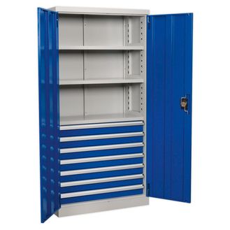 Sealey APICCOMBO7 Industrial Cabinet 7 Drawer 3 Shelf 1800mm