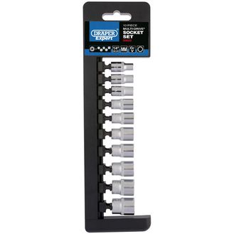 Draper 50022 1/4" Sq. Dr. Metric Multi-Drive&amp;#174; Socket Set (10 Piece)