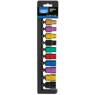 Draper 50493 1/2" Sq. Dr. Metric Coloured Socket Set (10 Piece)