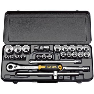 Elora 50648 1/2" Sq. Dr. Metric Socket Set (25 Piece)