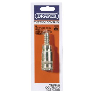 Draper 51418 3/8" Bore Verte x Air Line Coupling with Tailpiece