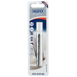 Draper Expert 53033 HSS Twist Drill for 5 x 0.8 Taps, 4.2mm x 75mm