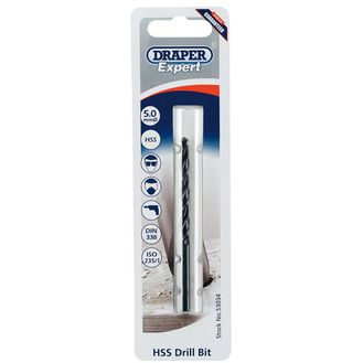 Draper 53034 5.0mm HSS Twist Drill for 6 x 1.0 Taps