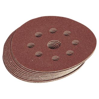 Draper 63372 Ten 125mm Assorted Grit Hook and Loop Sanding Discs