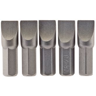 Draper 64013 8.0mm 1/4" Hex Plain Slot Insert Bit 25mm Long x 5