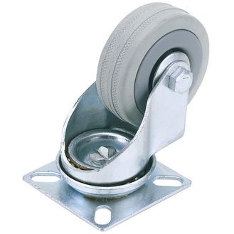 Draper 65478 100mm Dia. Swivel Plate Fi x ing Rubber Castor - S.W.L 80Kg