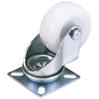 Draper 65492 50mm Dia. Swivel Plate Fi x ing Nylon Wheel - S.W.L. 50Kg