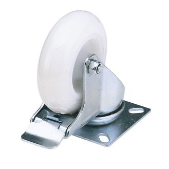 Draper 65504 100mm Dia. Swivel Plate Fi x ing Nylon Wheel with Brake - S.W.L. 125Kg