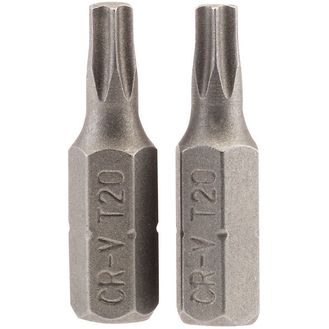 Draper 66430 T20 1/4" Hex TX-STAR&amp;#174; Insert Bit 25mm Long x 2