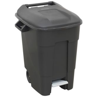 Sealey BM100P Refuse/Wheelie Bin with Foot Pedal 100ltr - Black