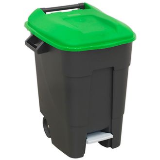 Sealey BM100PG Refuse/Wheelie Bin with Foot Pedal 100ltr - Green