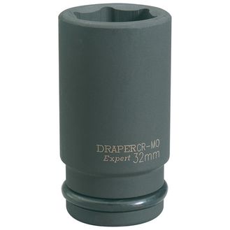 Draper 71924 32mm 3/4" Sq. Dr. Hi-Torq&amp;#174; 6 Point Deep Impact Socket
