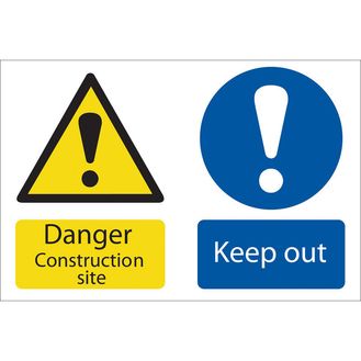 Draper 72915 Danger Construction Site' Hazard Sign