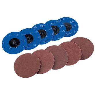 Draper 75621 Ten 75mm Assorted Aluminium Oxide Sanding Discs