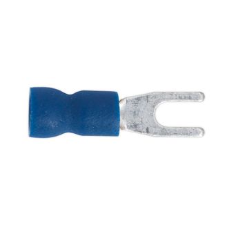Sealey BT13 Easy-Entry Fork Terminal &amp;#8709;3.7mm (4BA) Blue Pack of 100