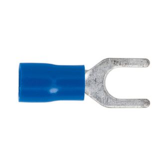 Sealey BT14 Easy-Entry Fork Terminal &amp;#8709;5.3mm (2BA) Blue Pack of 100