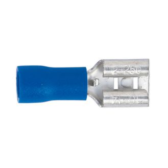 Sealey BT20 Push-On Terminal 6.3mm Female Blue Pack of 100