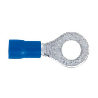 Sealey BT26 Easy-Entry Ring Terminal &amp;#8709;6.4mm (1/4") Blue Pack of 100