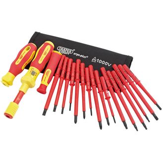 Draper 81762 Ergo Plus&amp;#174; Interchangeable VDE Torque Screwdriver Set (19 Piece)