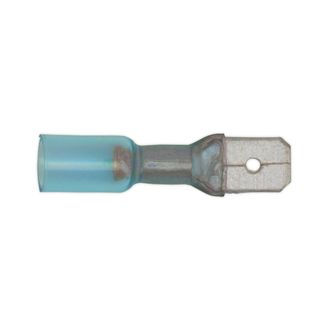 Sealey BTSPM25 Heat Shrink Push-On Terminal 6.3mm Male Blue Pack of 25