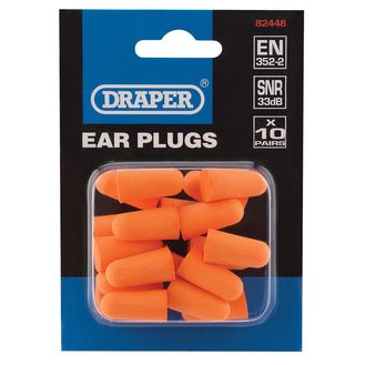Draper 82448 Ear Plugs (Pack of 10 Pairs)