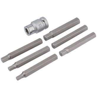 Draper 83564 6mm - 12mm Hexagon Bit Set and Holder 1/2" Sq. Dr. (7 Piece)