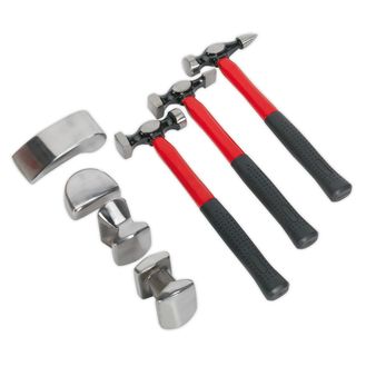 Sealey CB707 Panel Beating Set 7pc Drop-Forged Fibreglass Shafts