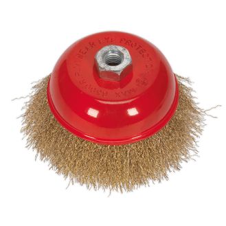 Sealey CBC125 Brassed Steel Cup Brush &amp;#8709;125mm M14 x 2mm