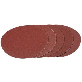 Draper 93428 Pack of Five 180mm Hook and Loop Aluminium Oxide Sanding Discs (Assorted)