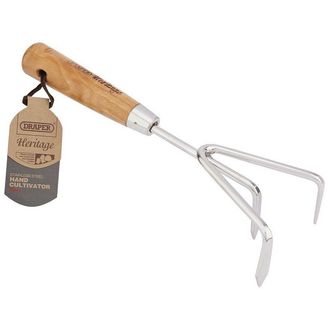 Draper 99026 Stainless Steel Hand Cultivator with Ash Handle