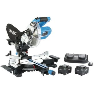 Draper 99765 D20 20V Brushless 185mm Sliding Compound Mitre Saw Kit (Twin Charger)