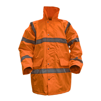 Sealey Hi-Vis Orange Motorway Jacket with Quilted Lining