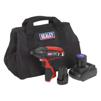 Sealey CP1203KIT Impact Driver Kit 1/4" Hex Drive 12V Li-ion - 2 Batteries