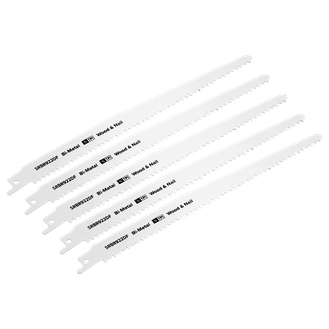 Sealey SRBR922DF Reciprocating Saw Blade Wood &amp; Nail 230mm 6tpi - Pack of 5