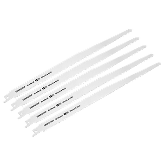 Sealey SRBR1211DF Reciprocating Saw Blade Wood &amp; Nail 300mm 6tpi - Pack of 5