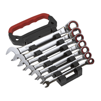 Sealey AK63945 Reversible Ratchet Combination Spanner Set 7pc Metric Platinum Series