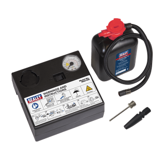 Sealey MAC10S Tyre Inflator 12V &amp; Emergency Puncture Sealant Kit