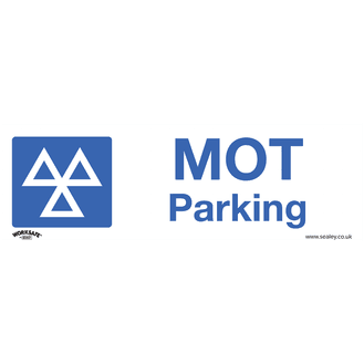 Sealey SS49V10 Warning Safety Sign - MOT Parking - Self-Adhesive Vinyl - Pack of 10