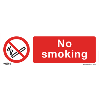 Sealey SS13P10 Prohibition Safety Sign - No Smoking - Rigid Plastic - Pack of 10