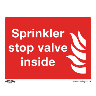 Sealey SS23V10 Safe Conditions Safety Sign - Sprinkler Stop Valve - Self-Adhesive Vinyl - Pack of 10