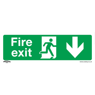 Sealey SS22P1 Safe Conditions Safety Sign - Fire Exit (Down) - Rigid Plastic